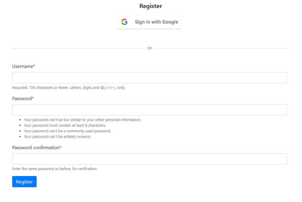 register with Google