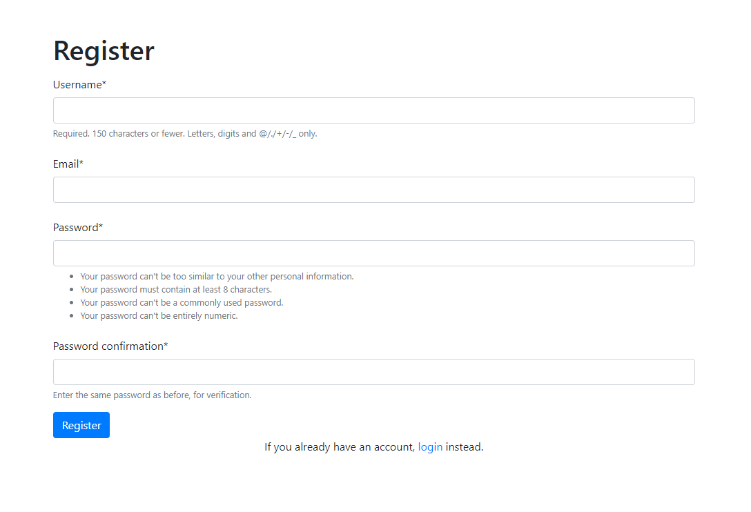 Register form