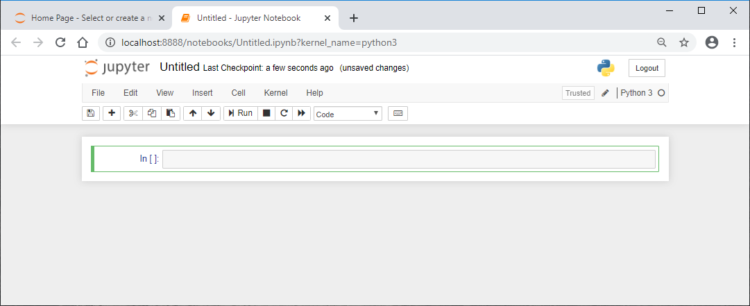 New Jupyter notebook