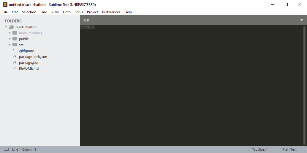 React App in Sublime Text