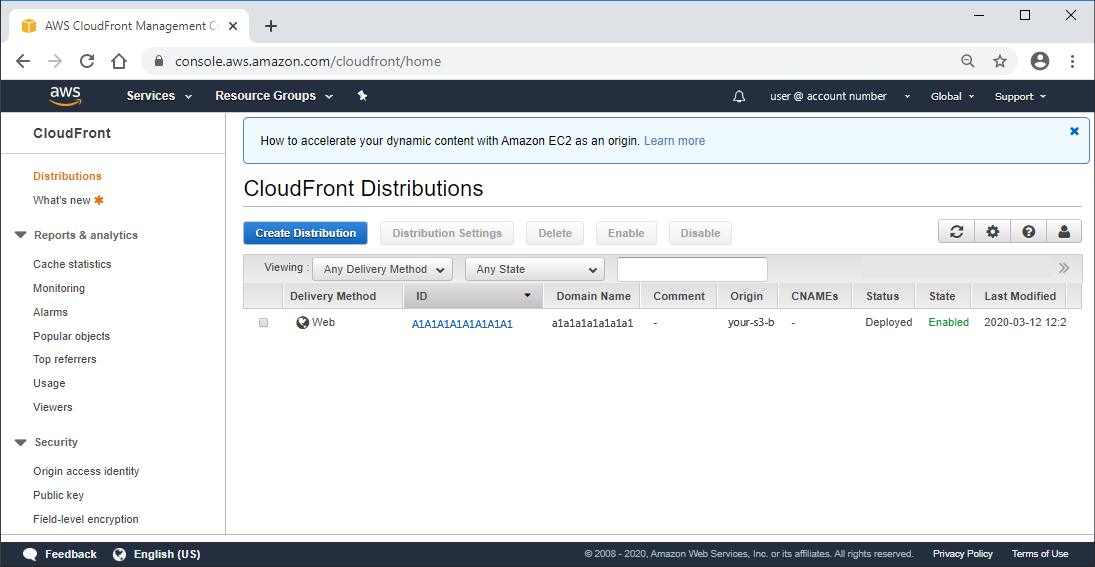 AWS CloudFront deployed