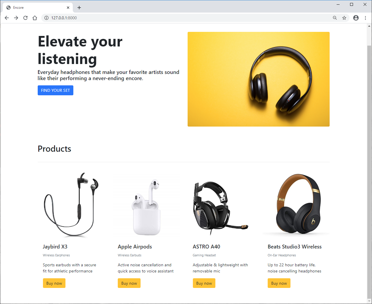 Homepage with even model images
