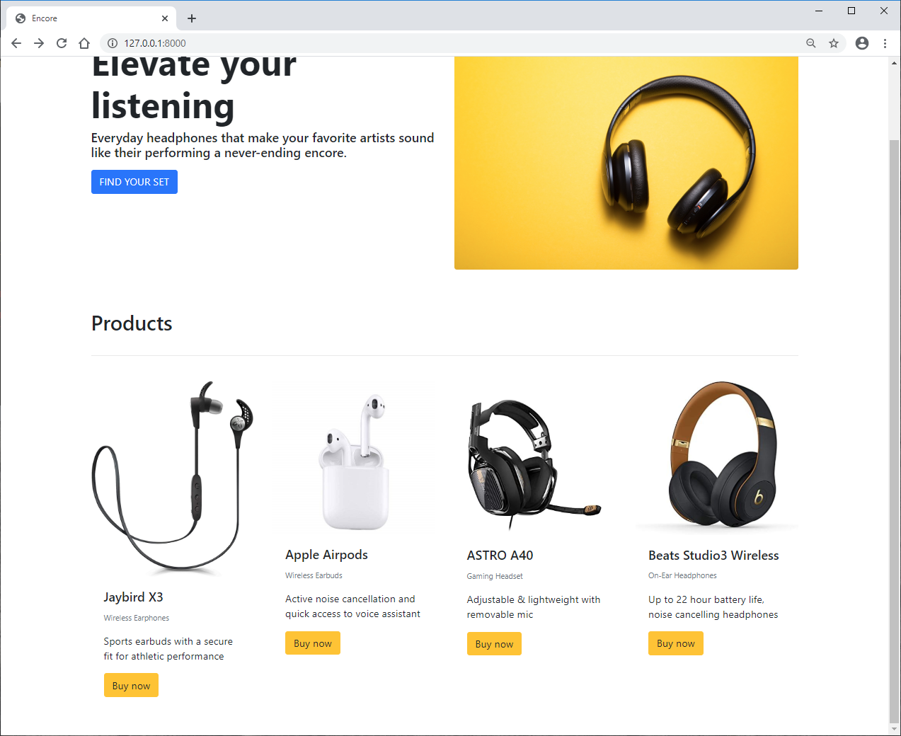 Homepage with models