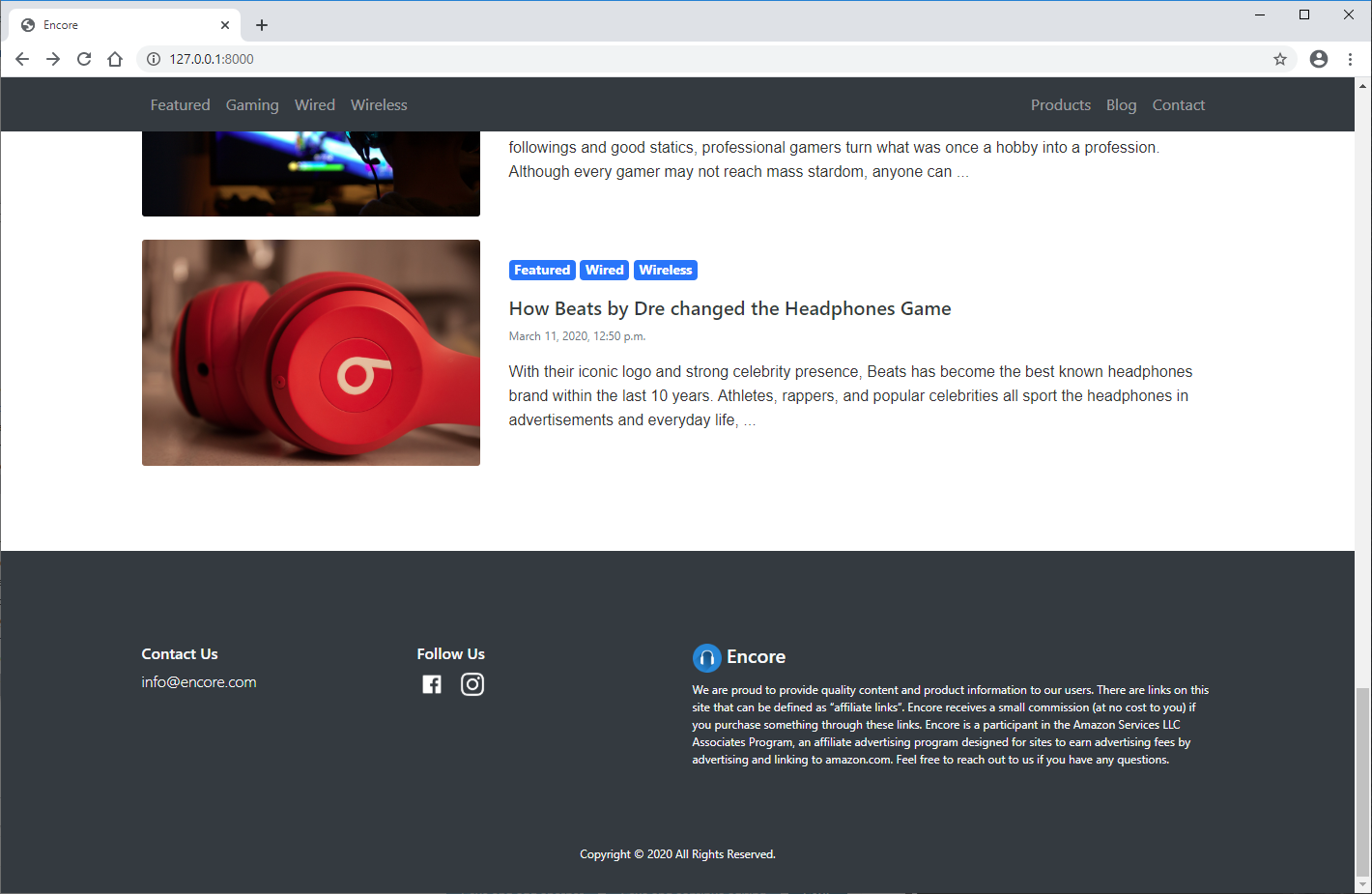 Footer with copyright