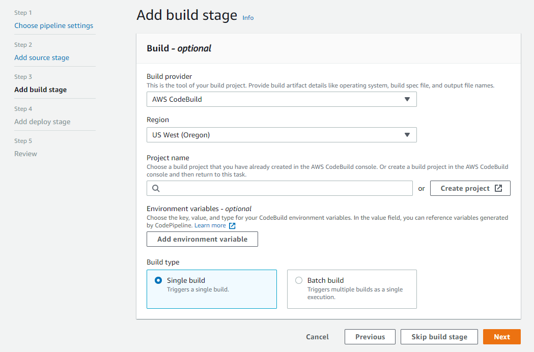 adding a build stage