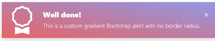 Bootstrap Alert with icon and gradient