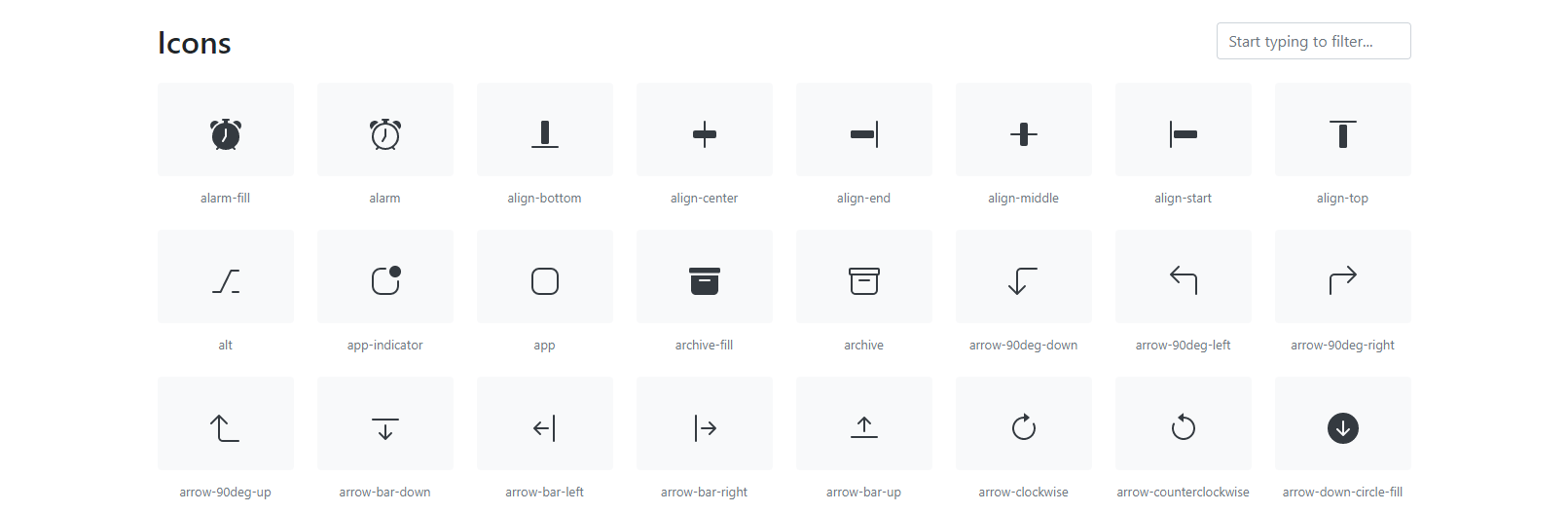 Bootstrap icons