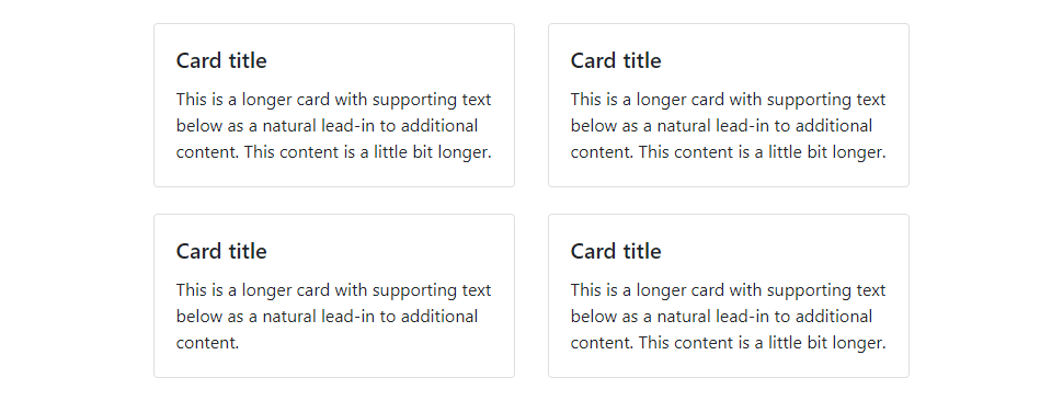 Bootstrap cards in rows