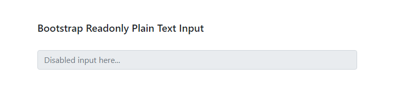 Bootstrap disabled input