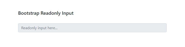 Bootstrap readonly input