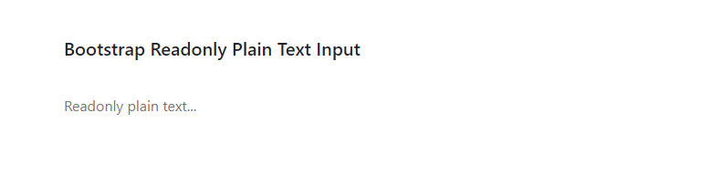 Bootstrap plaintext readlonly input