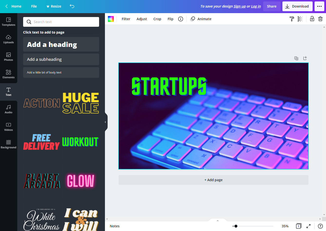 Canva editor