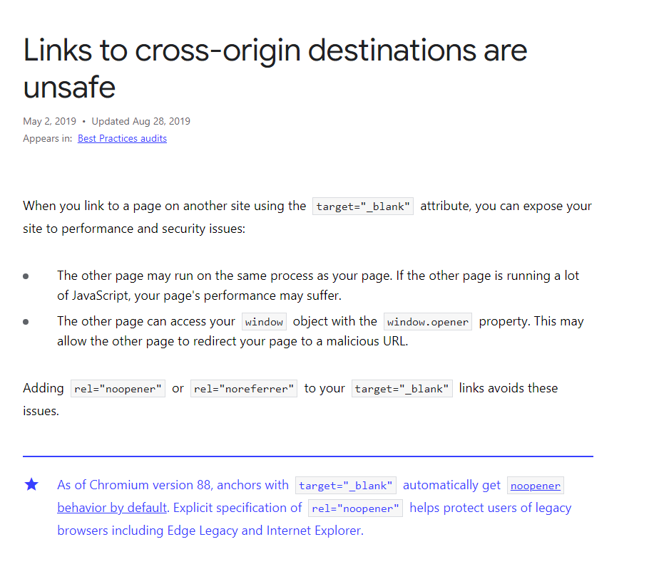 Google Best practices article