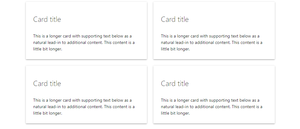 Materialize cards in rows