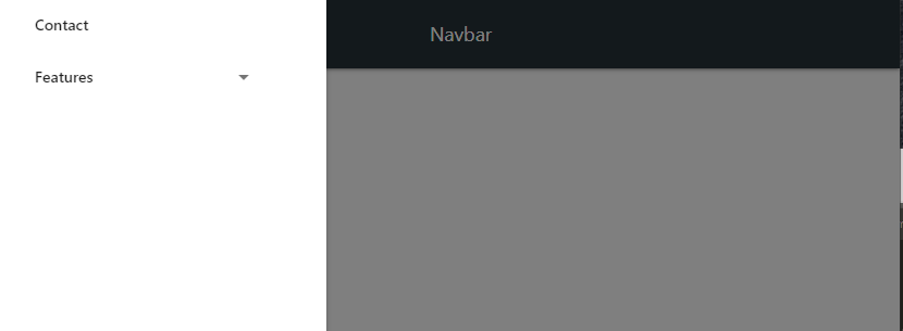Navbar mobile sidenav