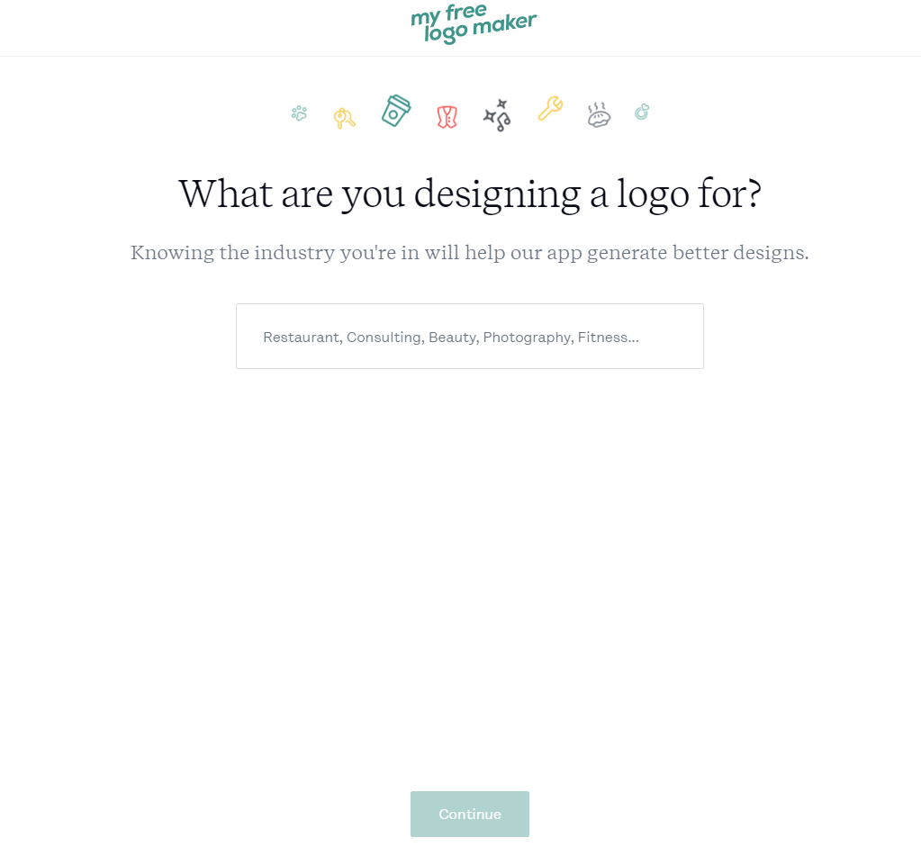 MyFreeLogoMaker: Step 1