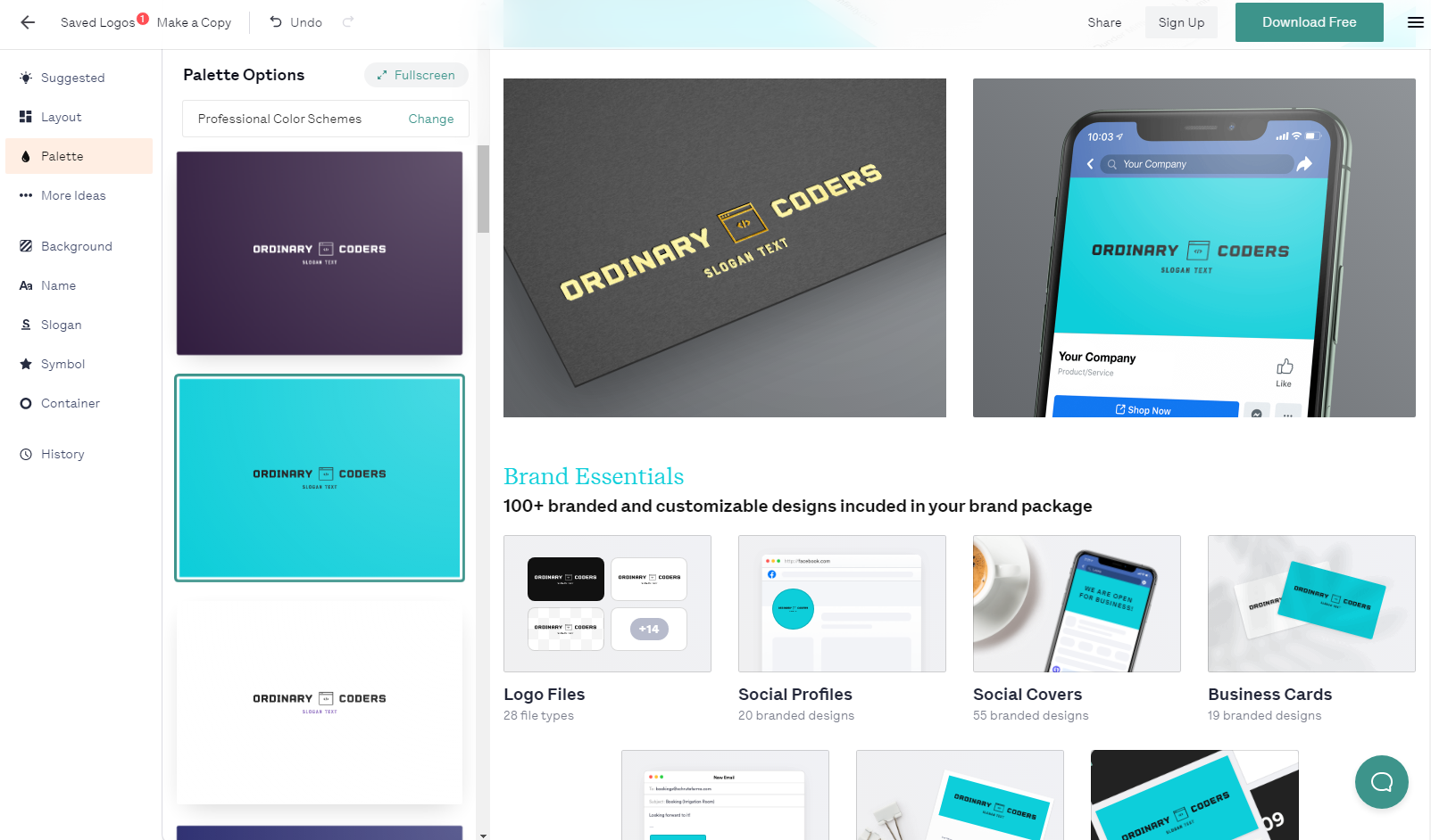 My Free Logo Maker: Logo Options