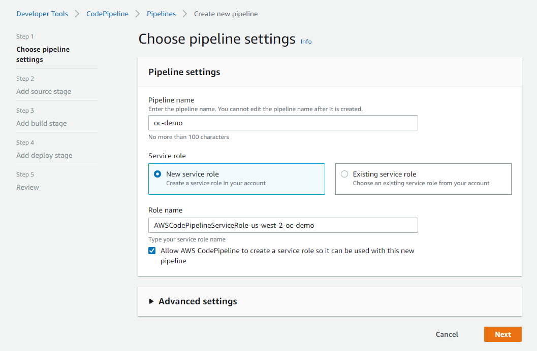 create pipeline