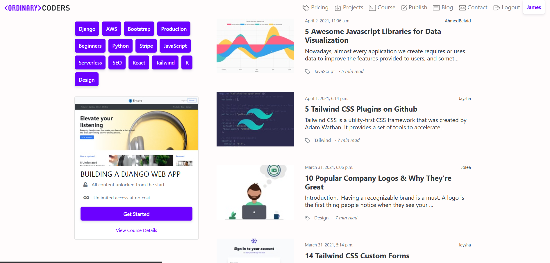 homepage example