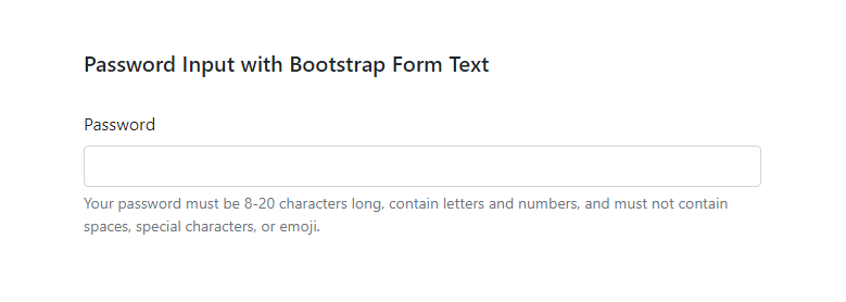 Bootstrap form text below input