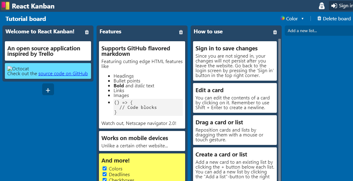 react kanban demo