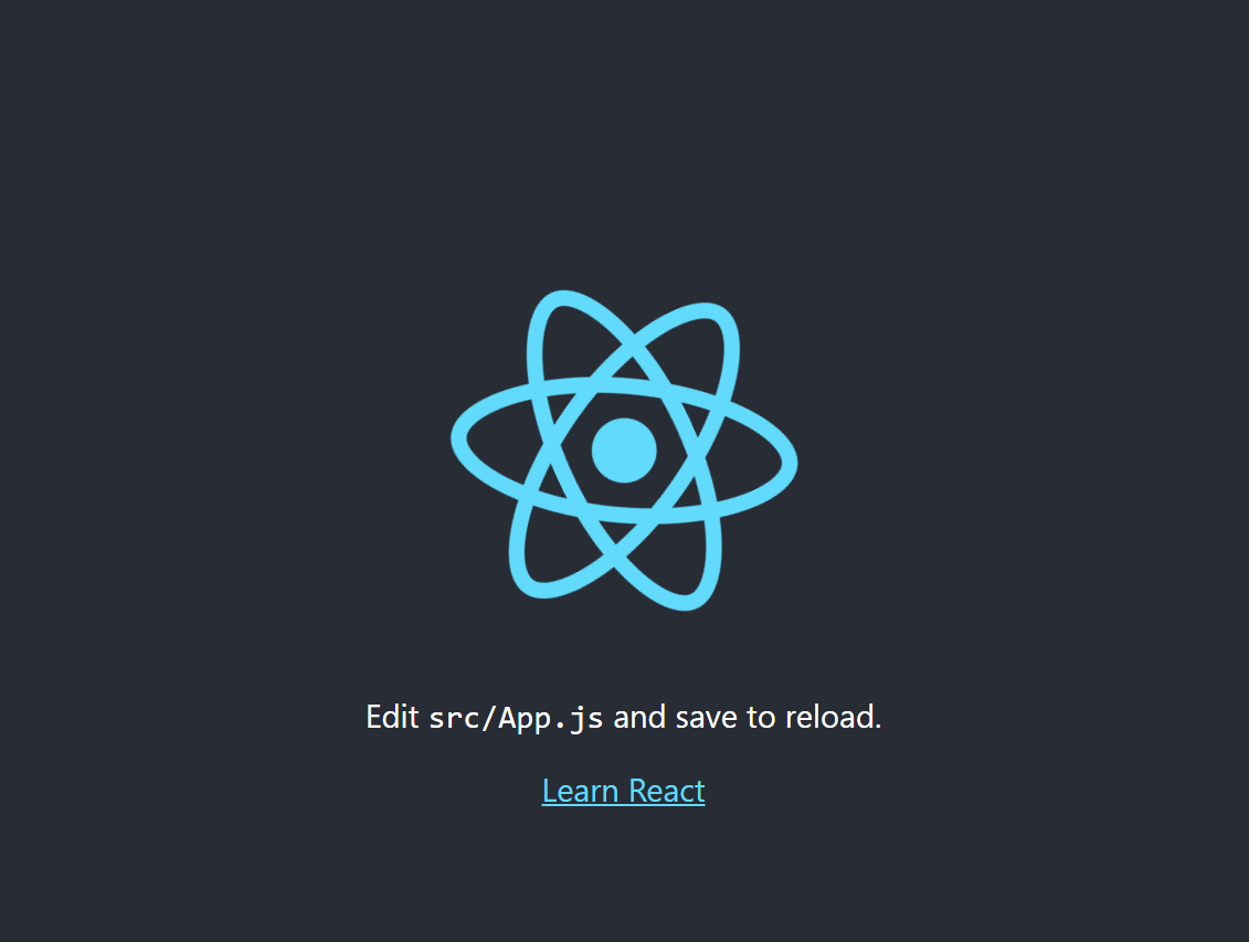 Default create react app opening in browser