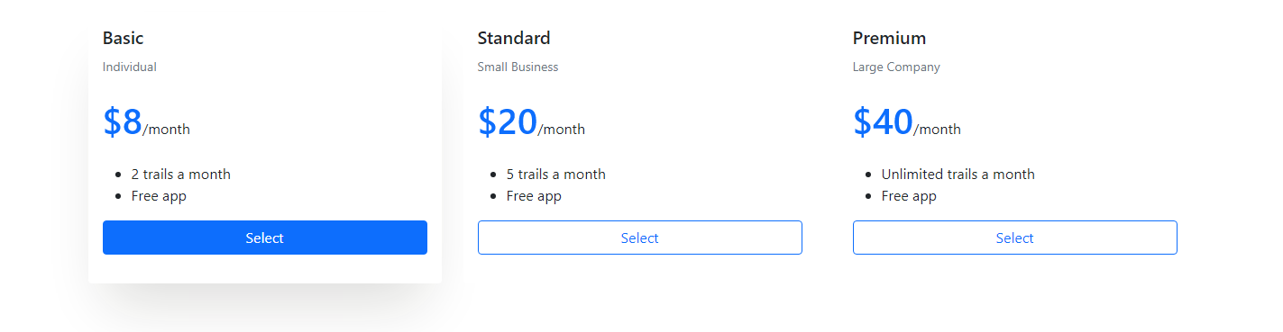 Bootstrap pricing table