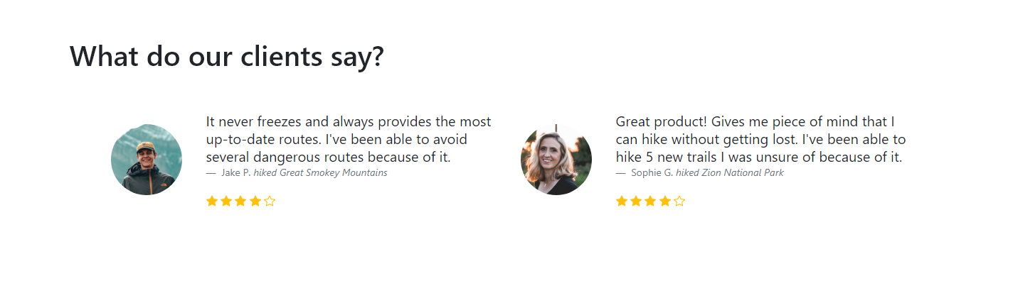 Bootstrap testimonials