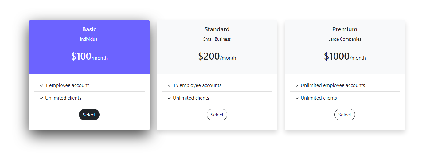 Bootstrap pricing table