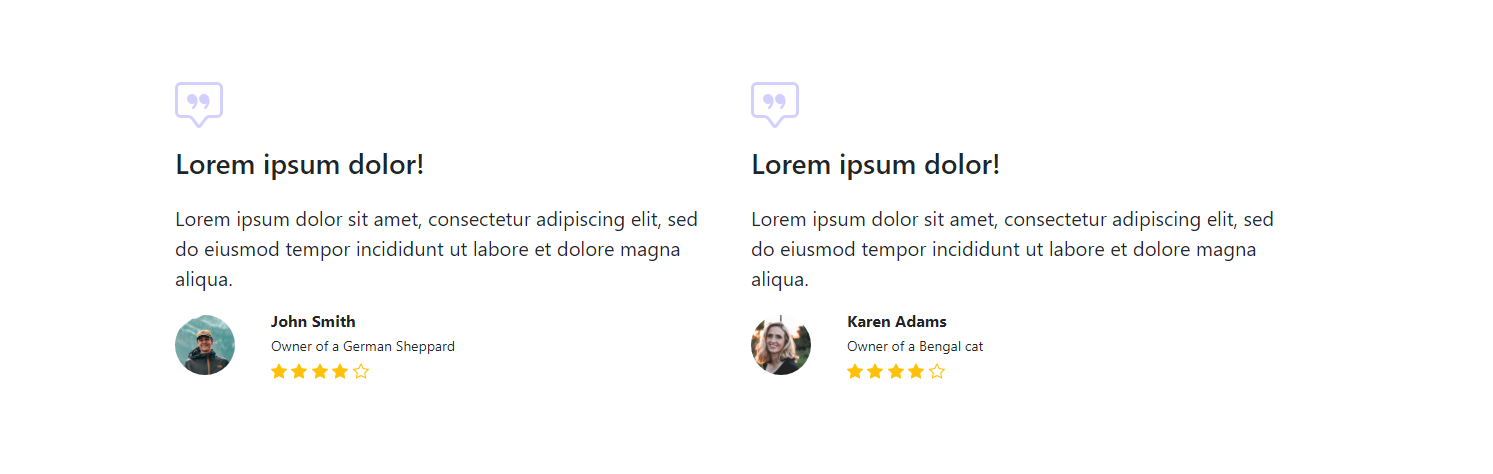 Bootstrap testimonials