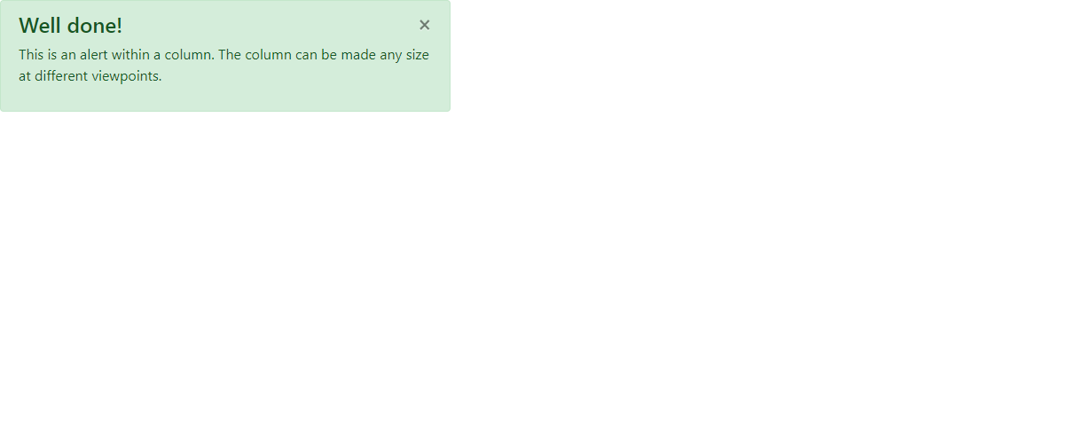 Bootstrap alert in a column