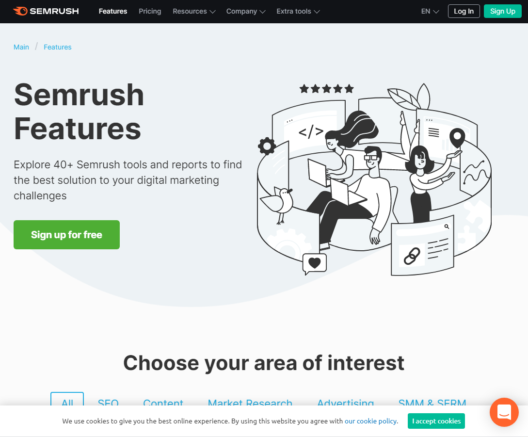 SEMrush Homepage