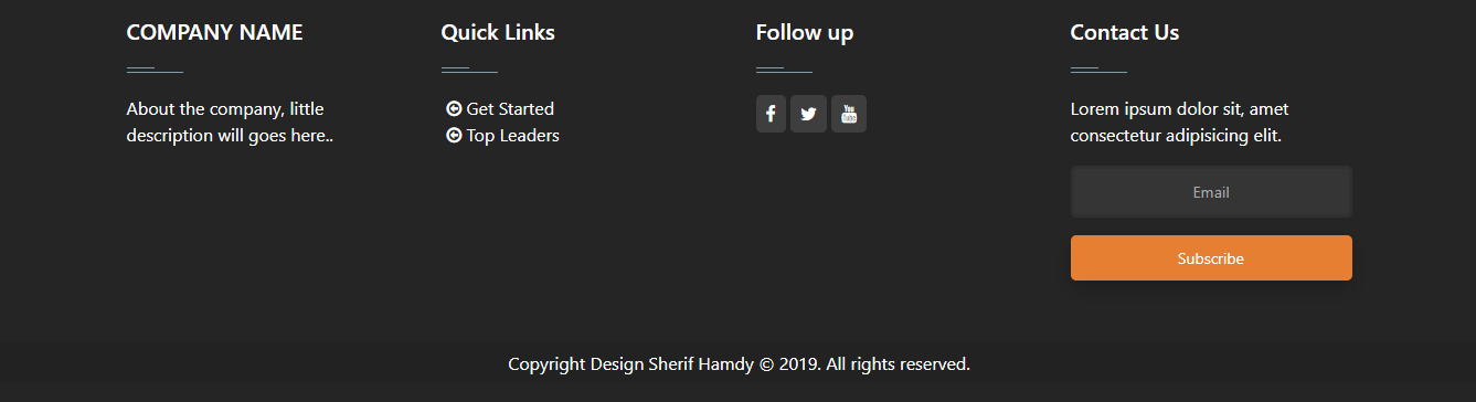 Bootstrap footer design 3