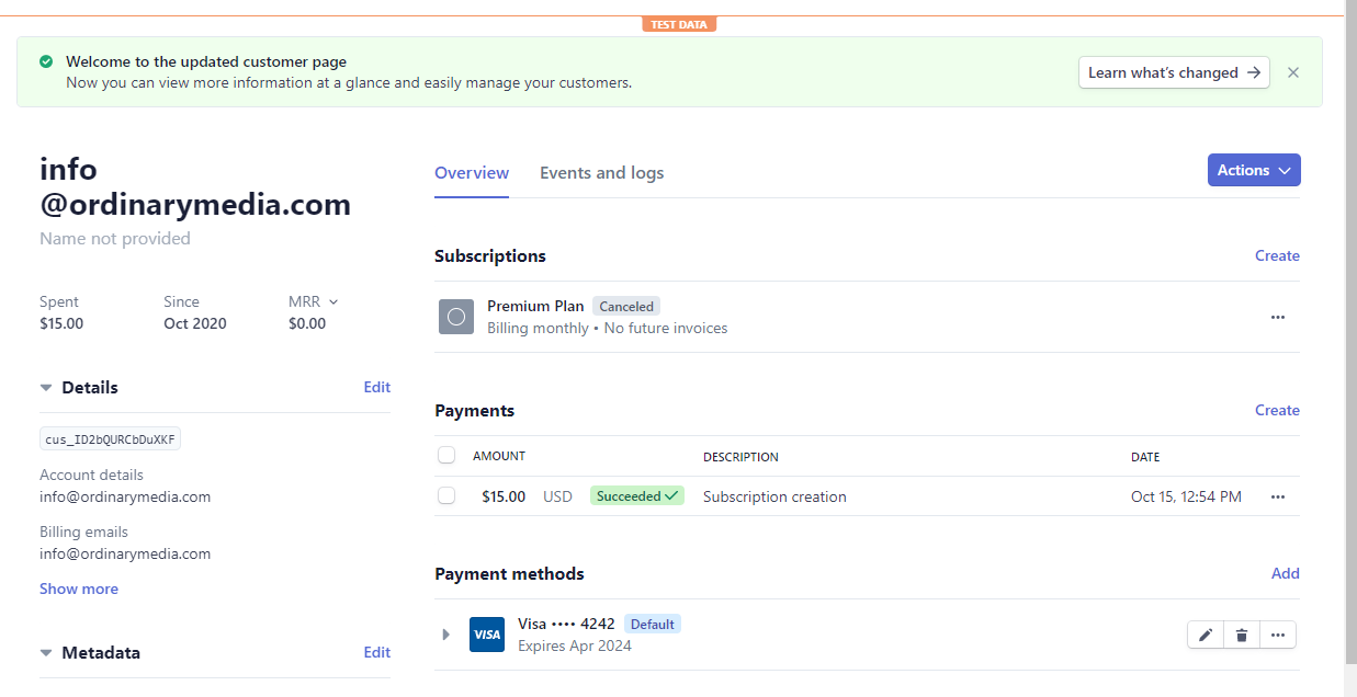 stripe cancel subscription dashboard