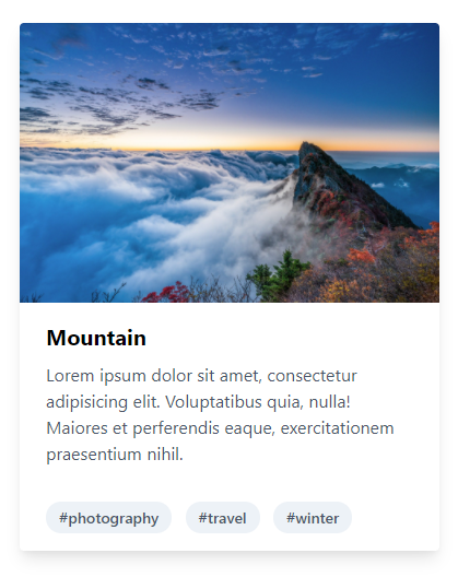 Tailwind CSS vertically stacked card example
