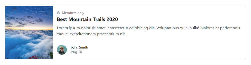 TailwindCSS horizontal card example