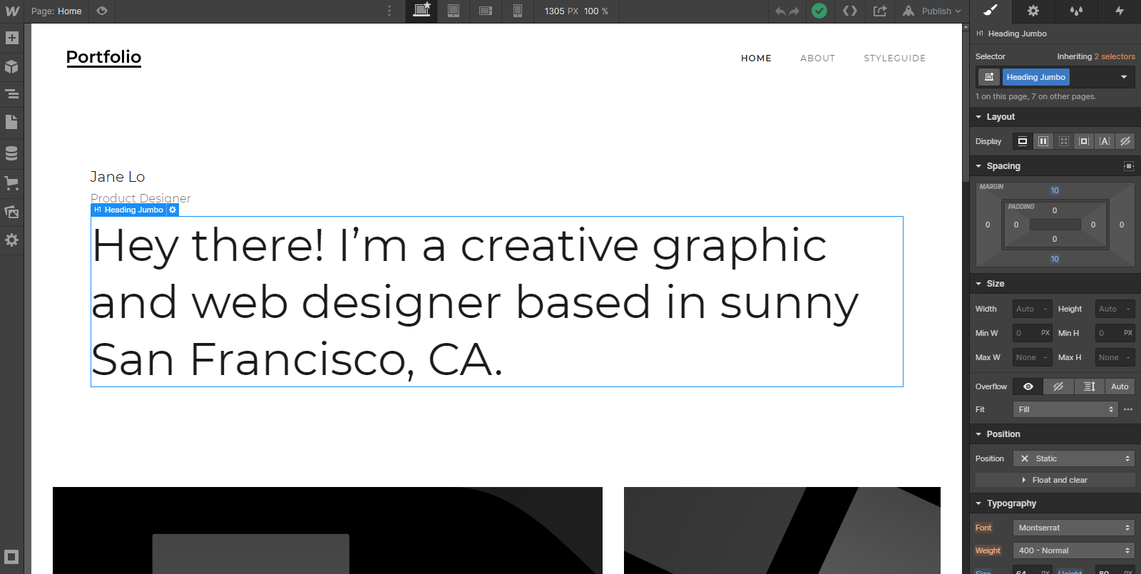 Webflow designer tool