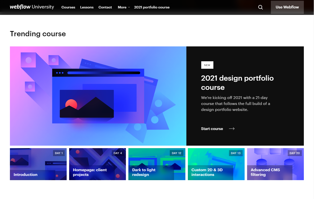 Webflow university