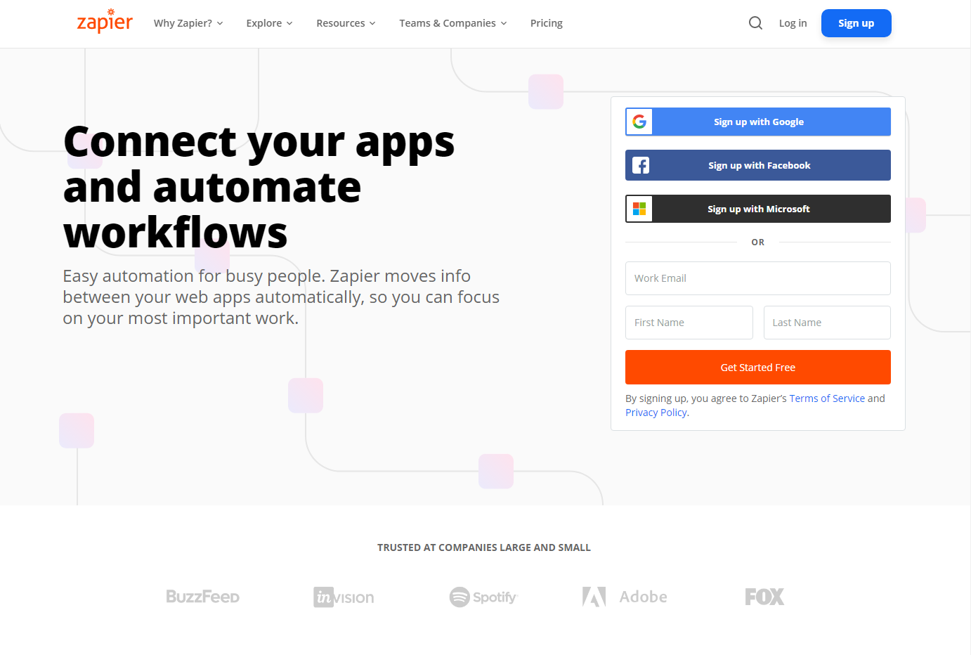 Zapier homepage